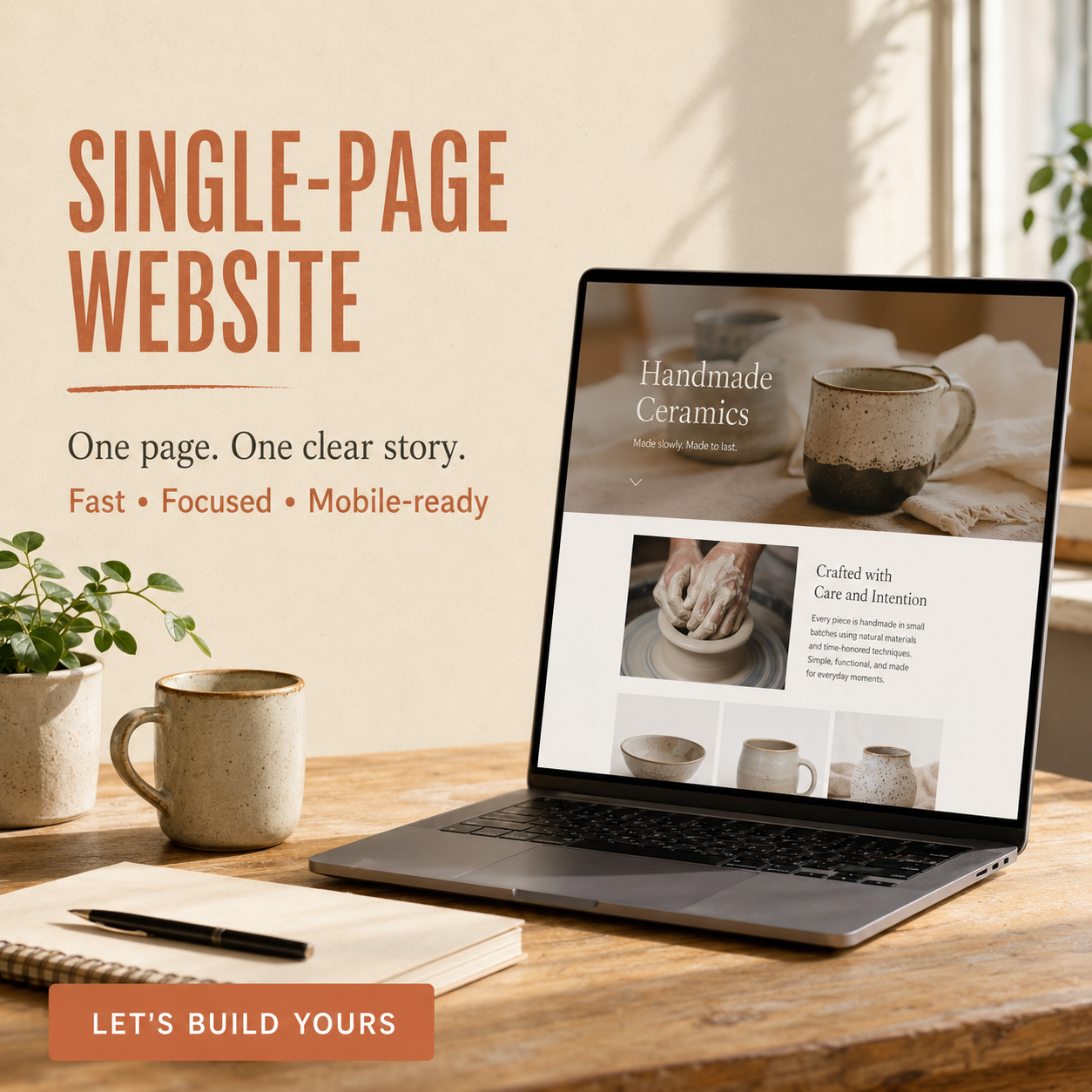 Single page website design sample