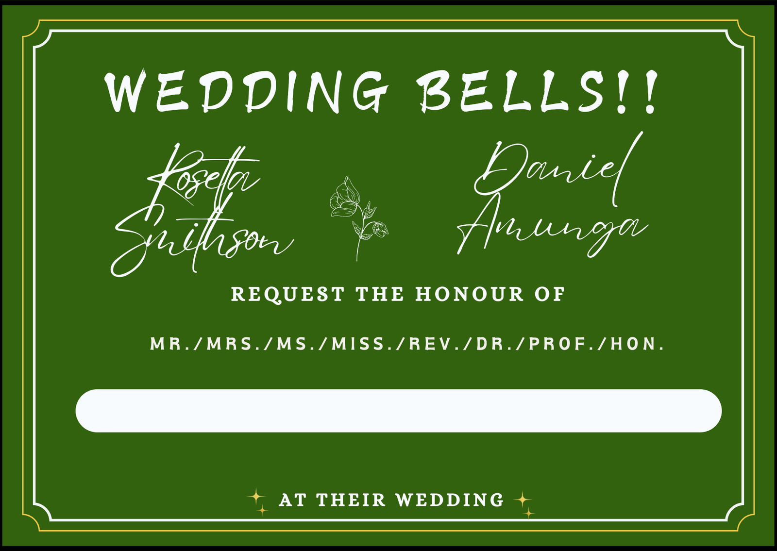 Wedding invitation sample